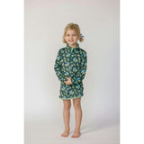 Kitt Set in Spring Mustard Flower In Navy/ Apple Check