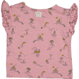 All-Over Sea Theme Print Ruffle Shoulder T-Shirt