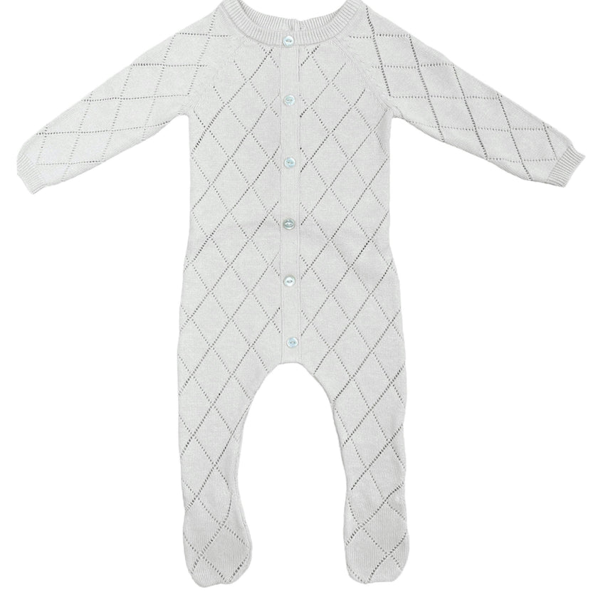 Diamond Pointelle Long Sleeve Footie