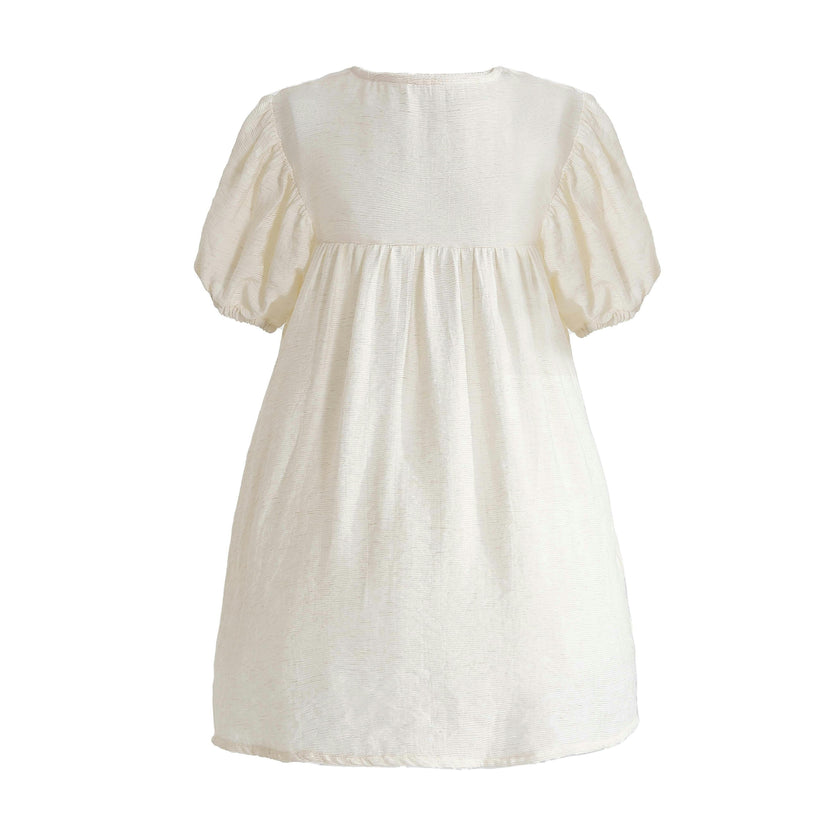 Cream Lace Button Dress