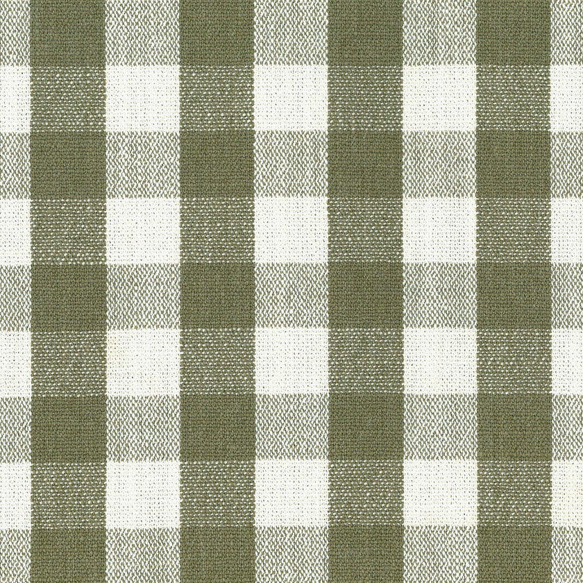 Crawford Pillowback Comfort Swivel Glider in Moss Green Gingham