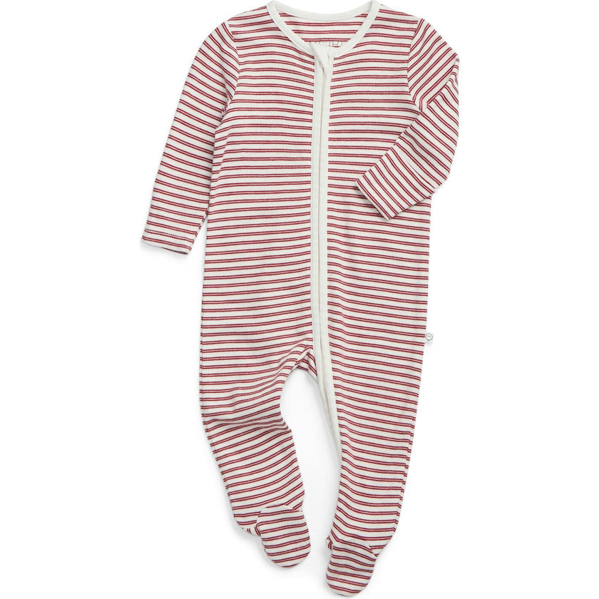 Red Stripe Clever Zip Baby Pajamas