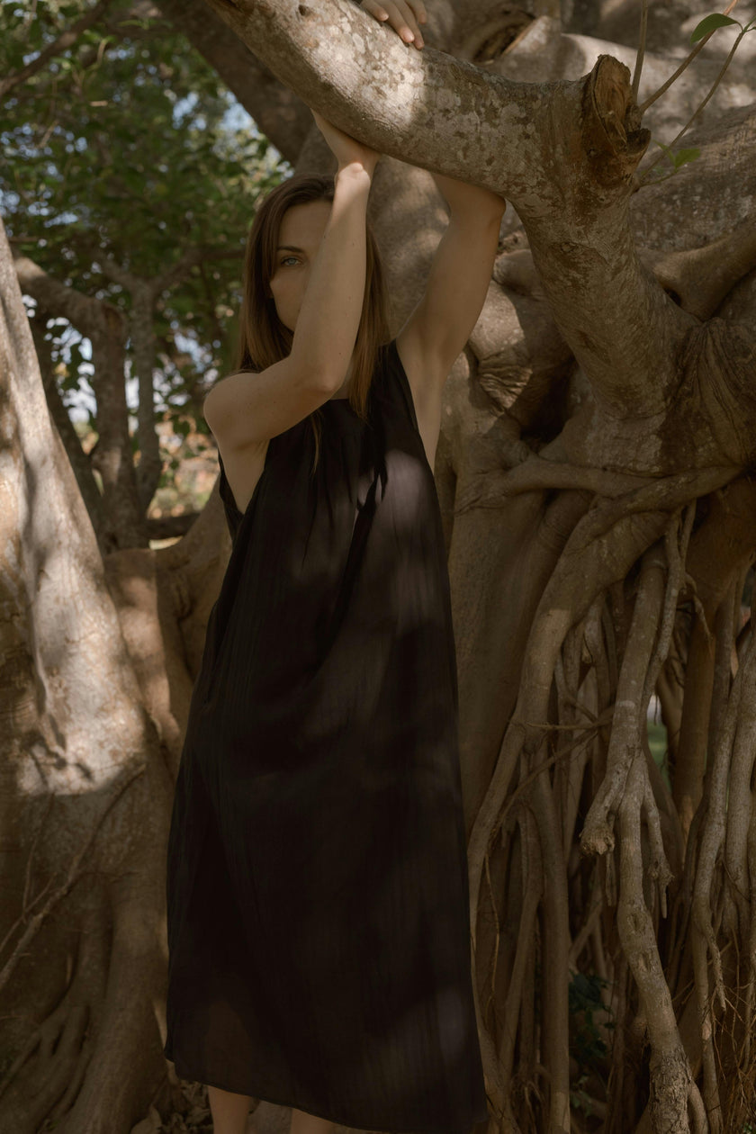 CHLOE SLIP DRESS HERRINGBONE