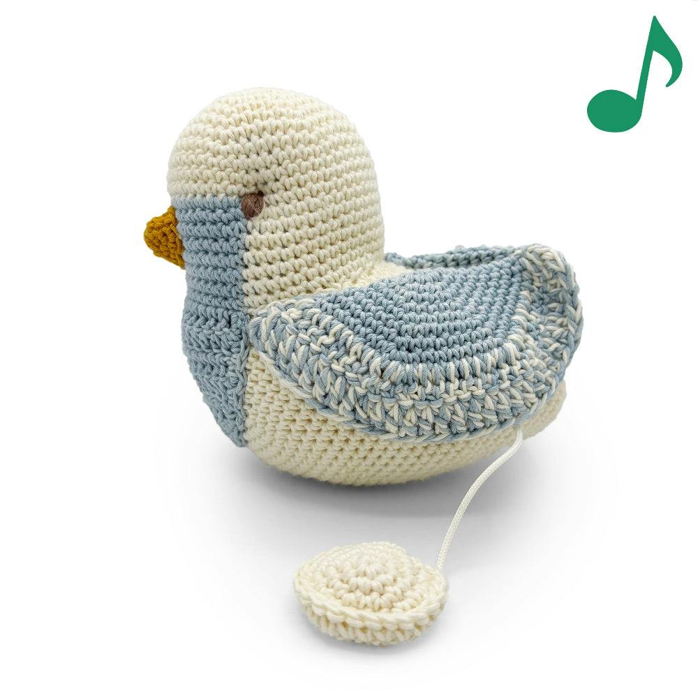 Blue Chickadee Music Box 100% organic cotton