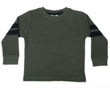 Kids Thermal Shirt - Olive with Navy Taping