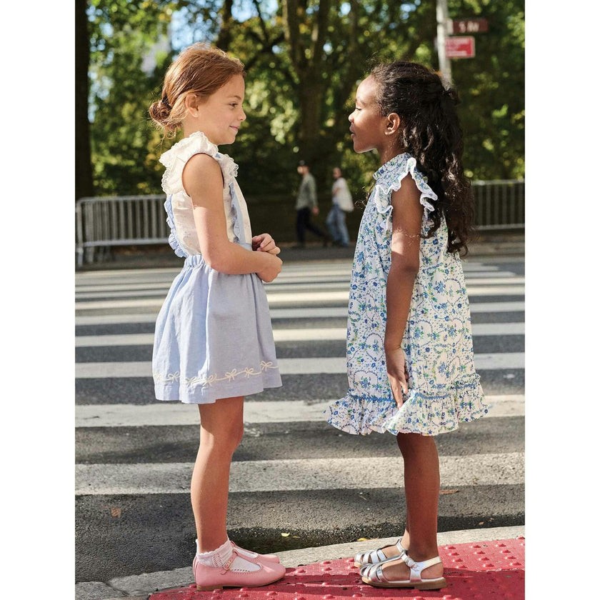 Nicky Hilton x La Coqueta Blue Whitney Girl Pinafore Skirt