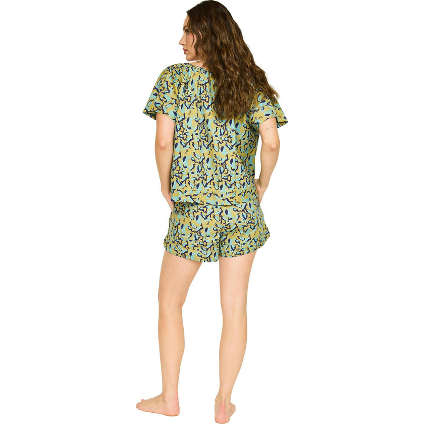 Pajama Short Set in Seagull