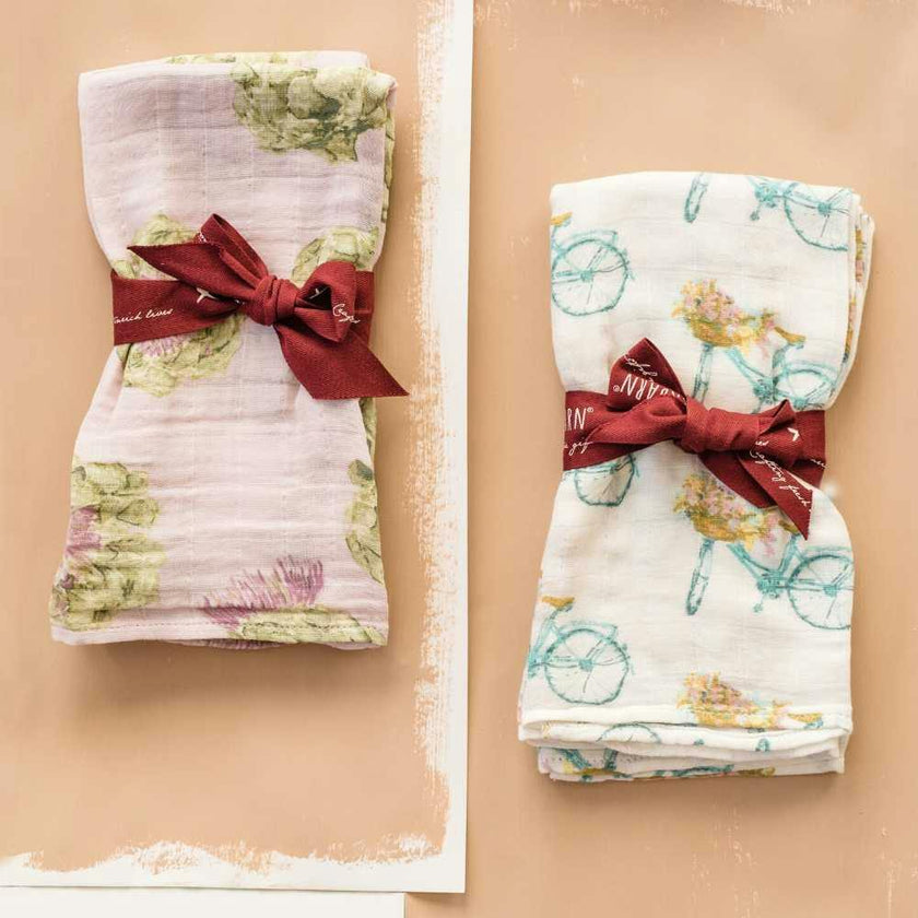Firefly Bamboo Muslin Two-Piece Burp Cloth Set
