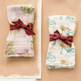 Vintage Surf Bamboo Muslin Two-Piece Burp Cloth Set