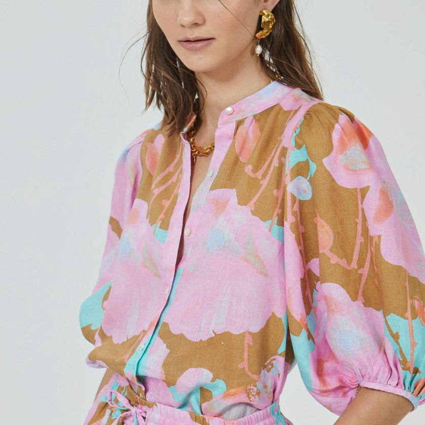 Bubble Linen Shirt - Aquarela
