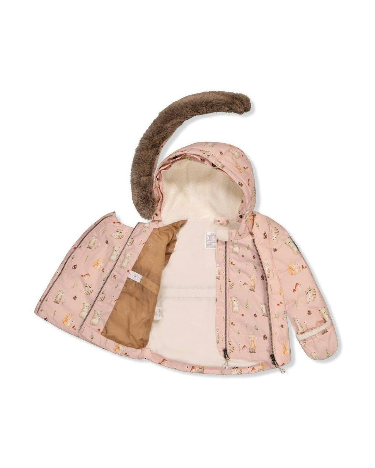 Baby Two Piece Snowsuit Pink Animal Print