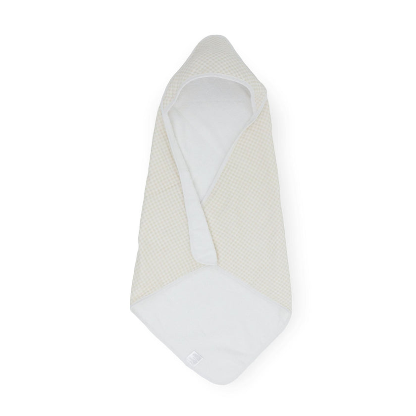 Infant Hooded Towel - Tan Gingham