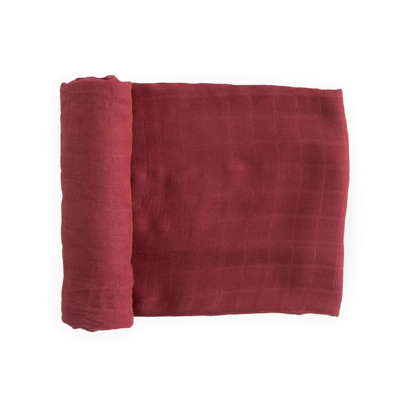 Deluxe Muslin Swaddle Blanket - Dusty Maroon