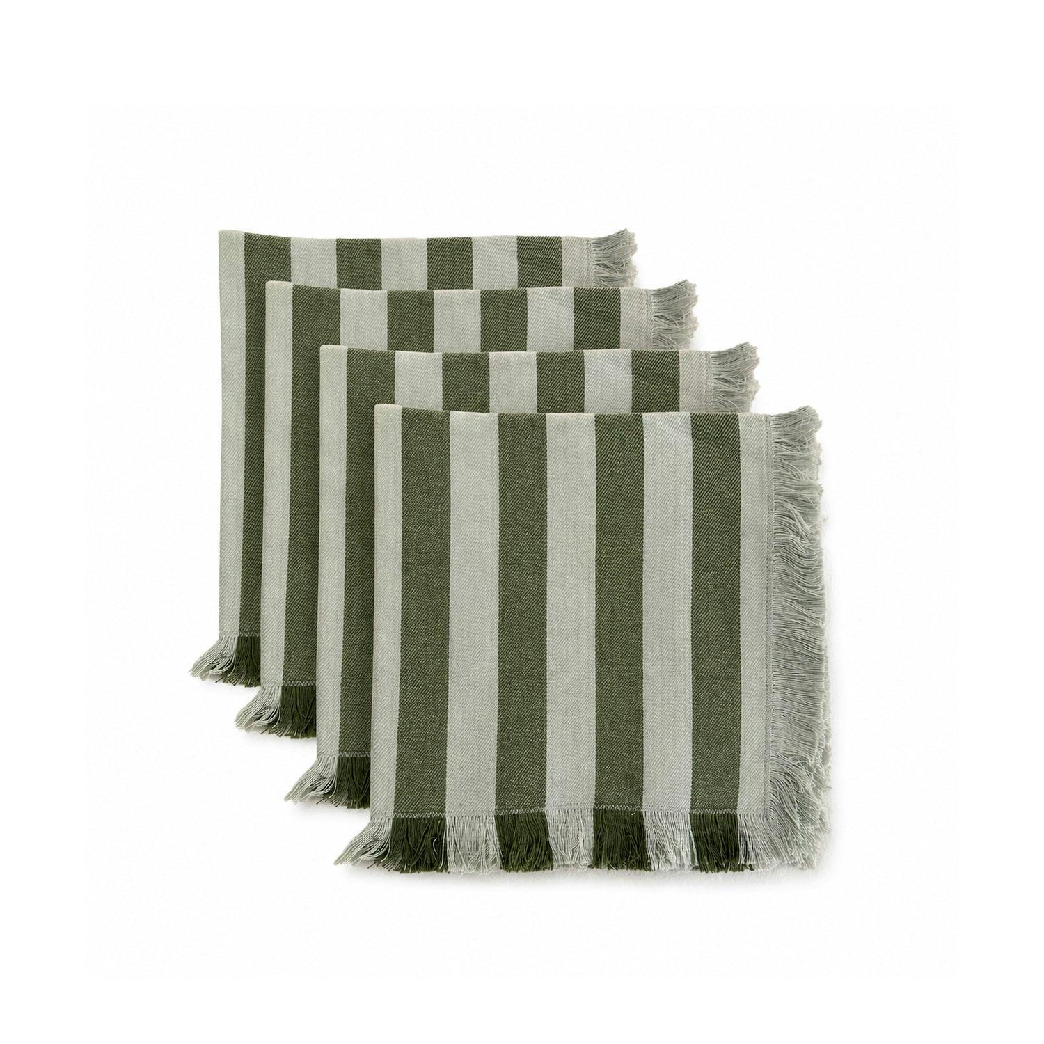 Lido Stripe Napkins in Oliva (Set of 4)