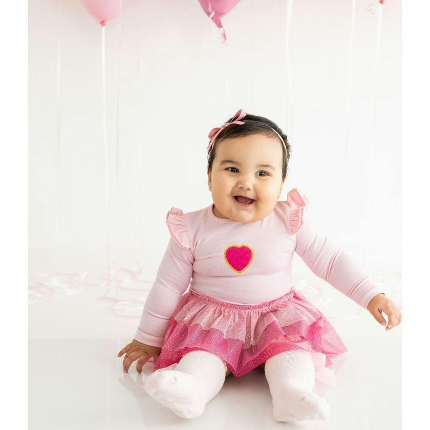 Dainty Heart Bow Baby Headband