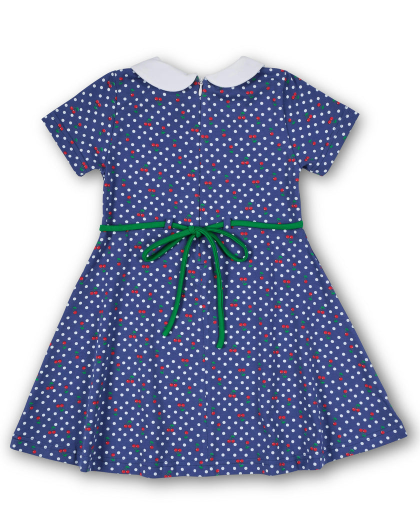 Polka Dot Cherry Printed Knit Dress