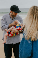 Canela Baby Jumper Tulip Red Multicolor Stripes