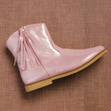 Hannah Suede Boot | Metallic Pink