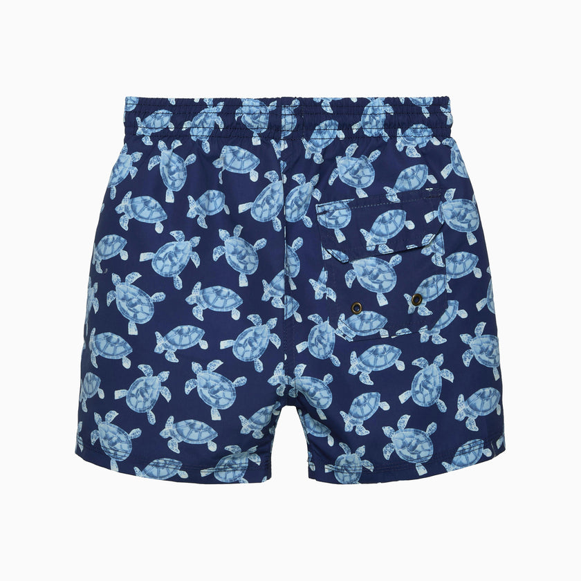 Boys Swimshorts in Navy Turtle