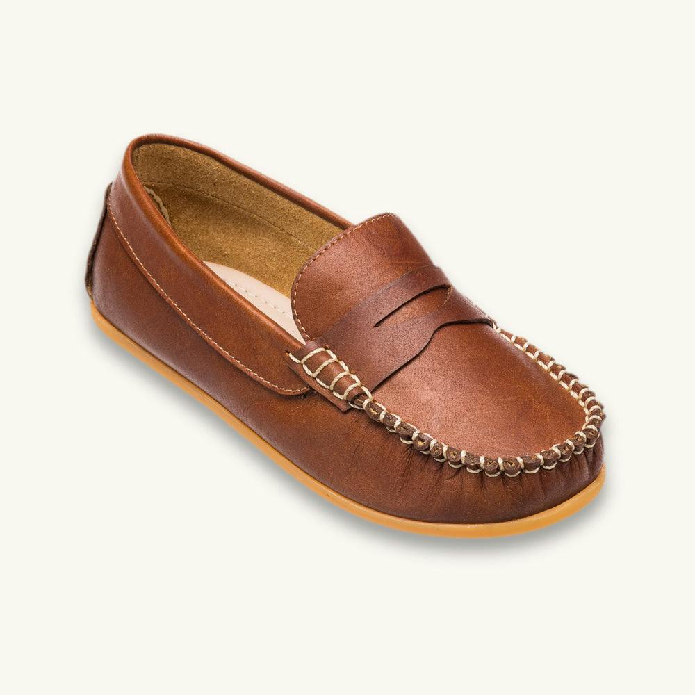 Alex Driver Moccasin | Natural Brown Leather