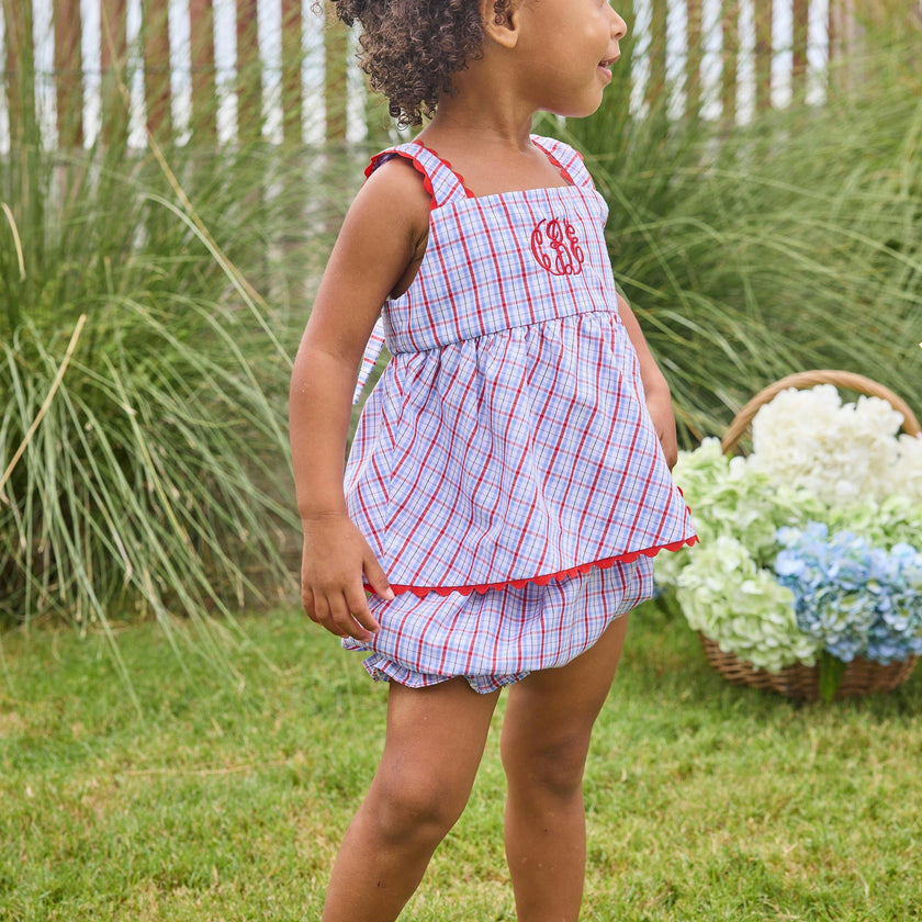 Evie Bloomer Set - Patriotic Plaid