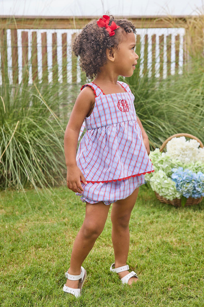 Evie Bloomer Set - Patriotic Plaid