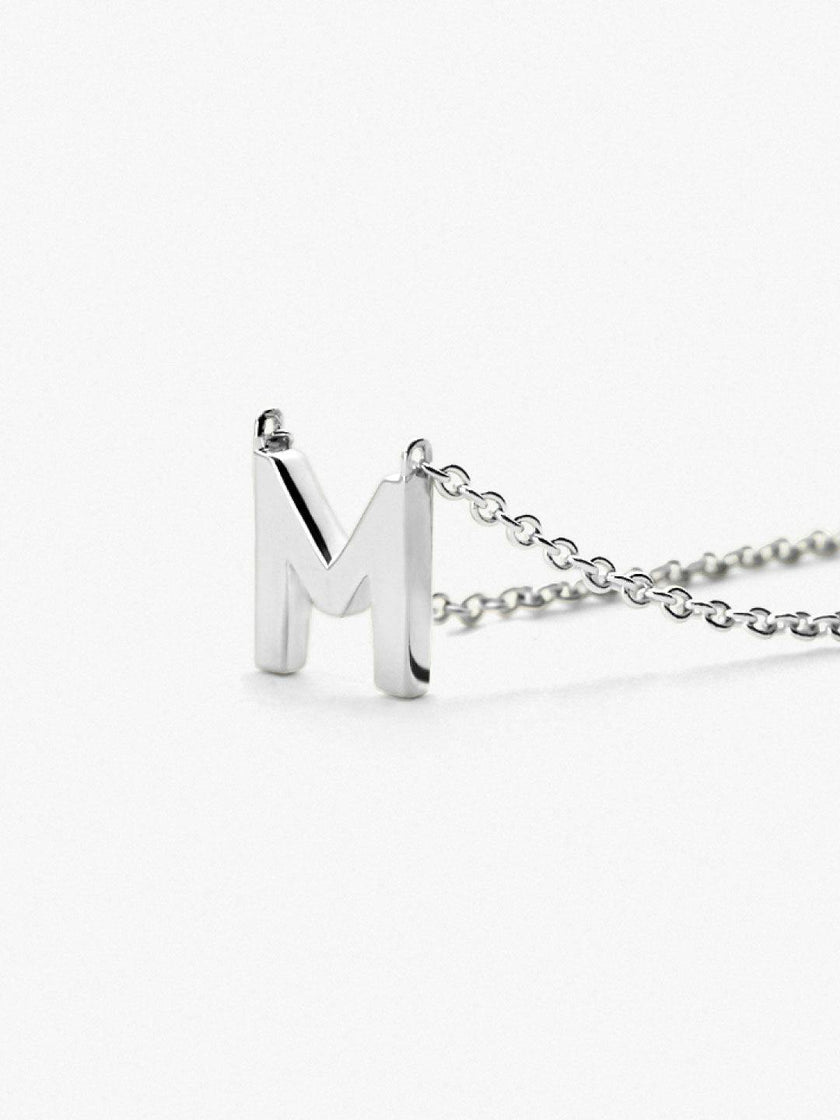 Silver Initial Necklace - Letter Necklace