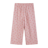 Girls Knit Seersucker Top & Pant Set | Pink Bow Print