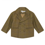 Woven Plaid Double-Breasted Button Front Jacket