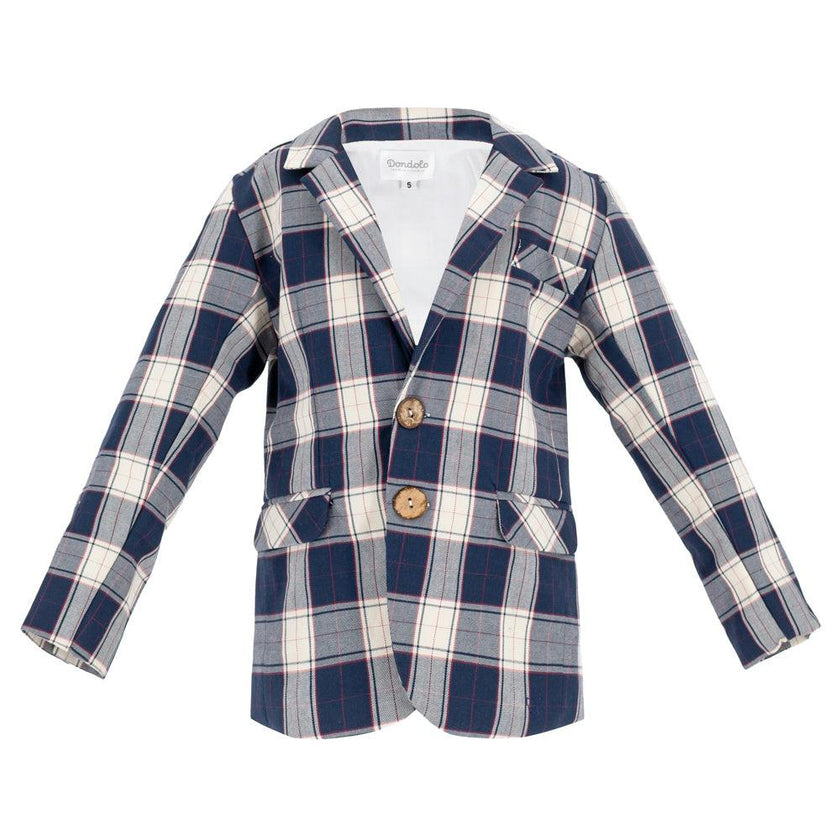 Hayden Boy Blazer - Navy Plaid