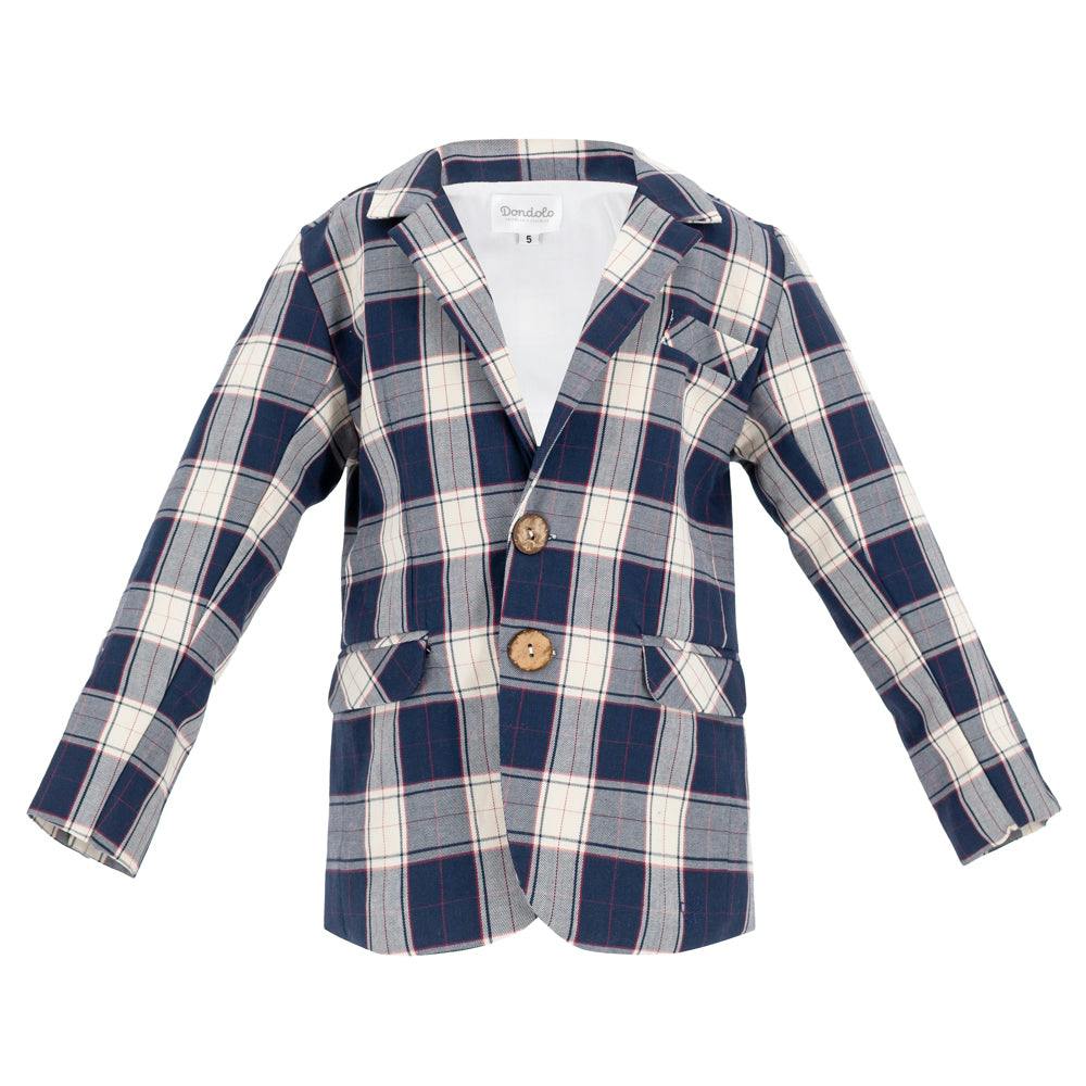 Hayden Boy Blazer - Navy Plaid