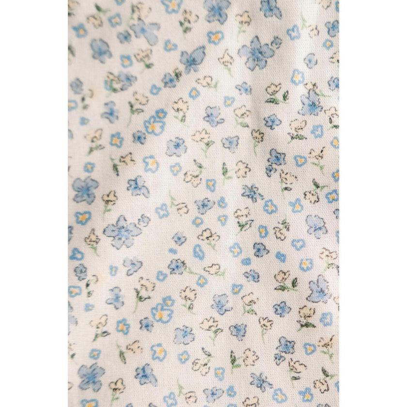 Bluebell Charm Timeless Floral Ruffle Zipper Pouch