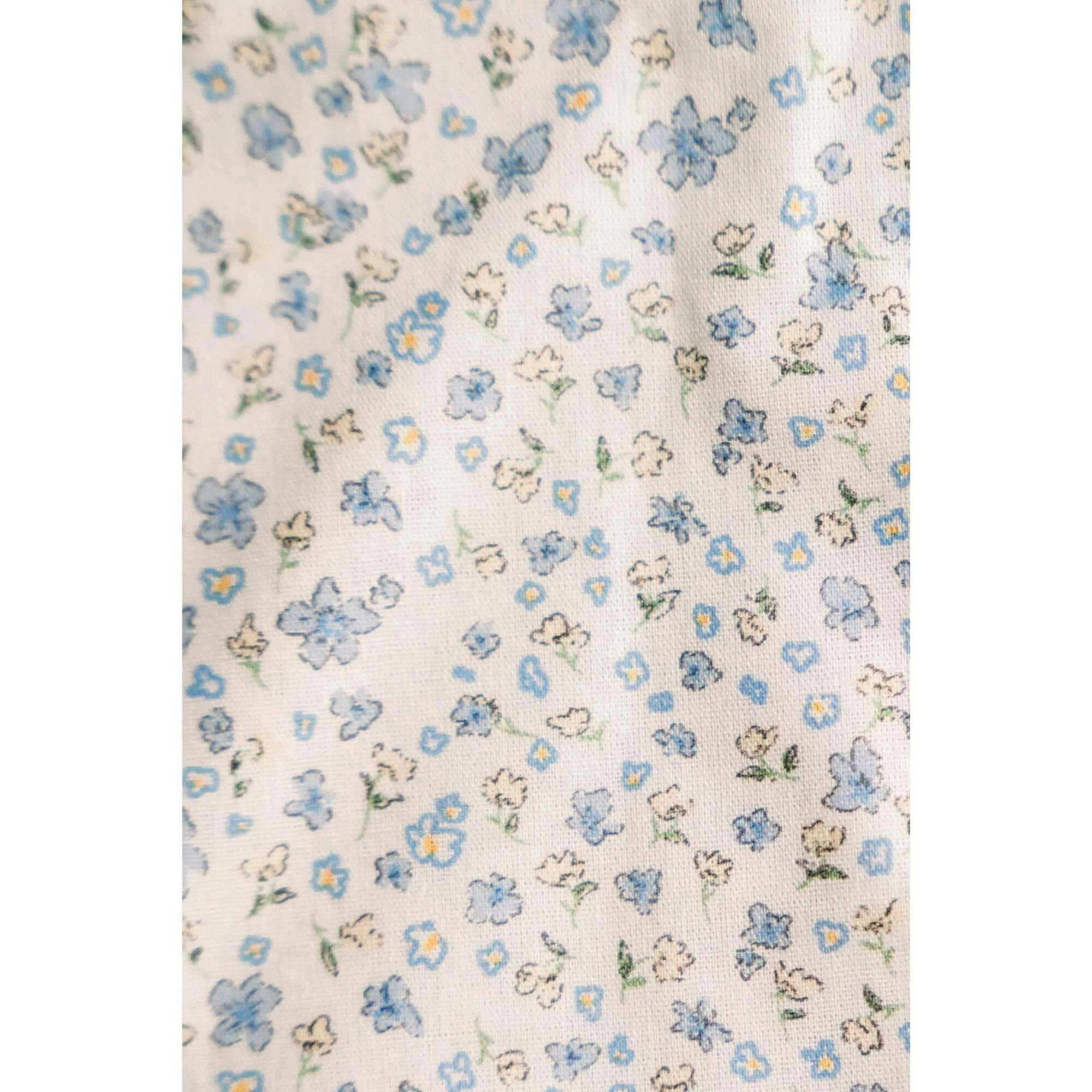 Bluebell Charm Timeless Floral Ruffle Zipper Pouch