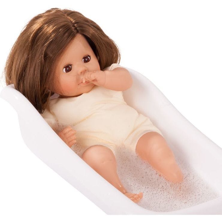 Cosy Aquini 13" Lucky Mushroom - Soft Cloth Brunette Bath Baby Doll with Brown Sleeping Eyes