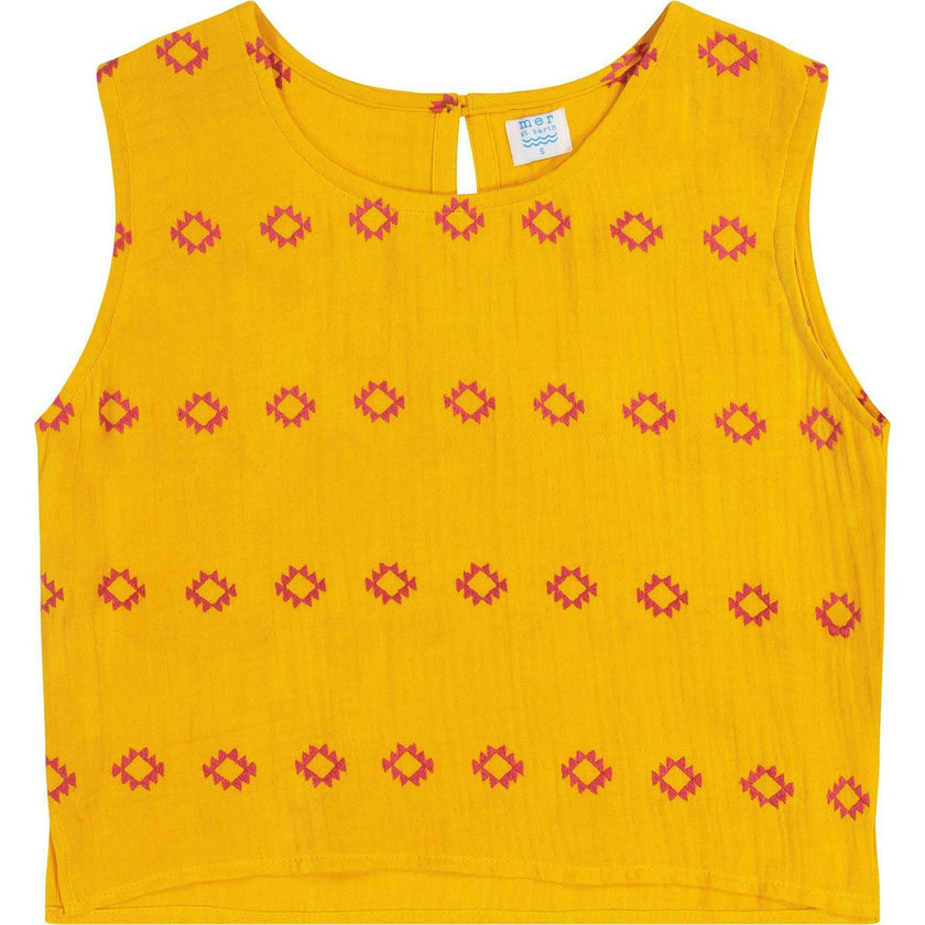 Women's Maribel Embroidered Crop Tank & Skirt Set, Yellow