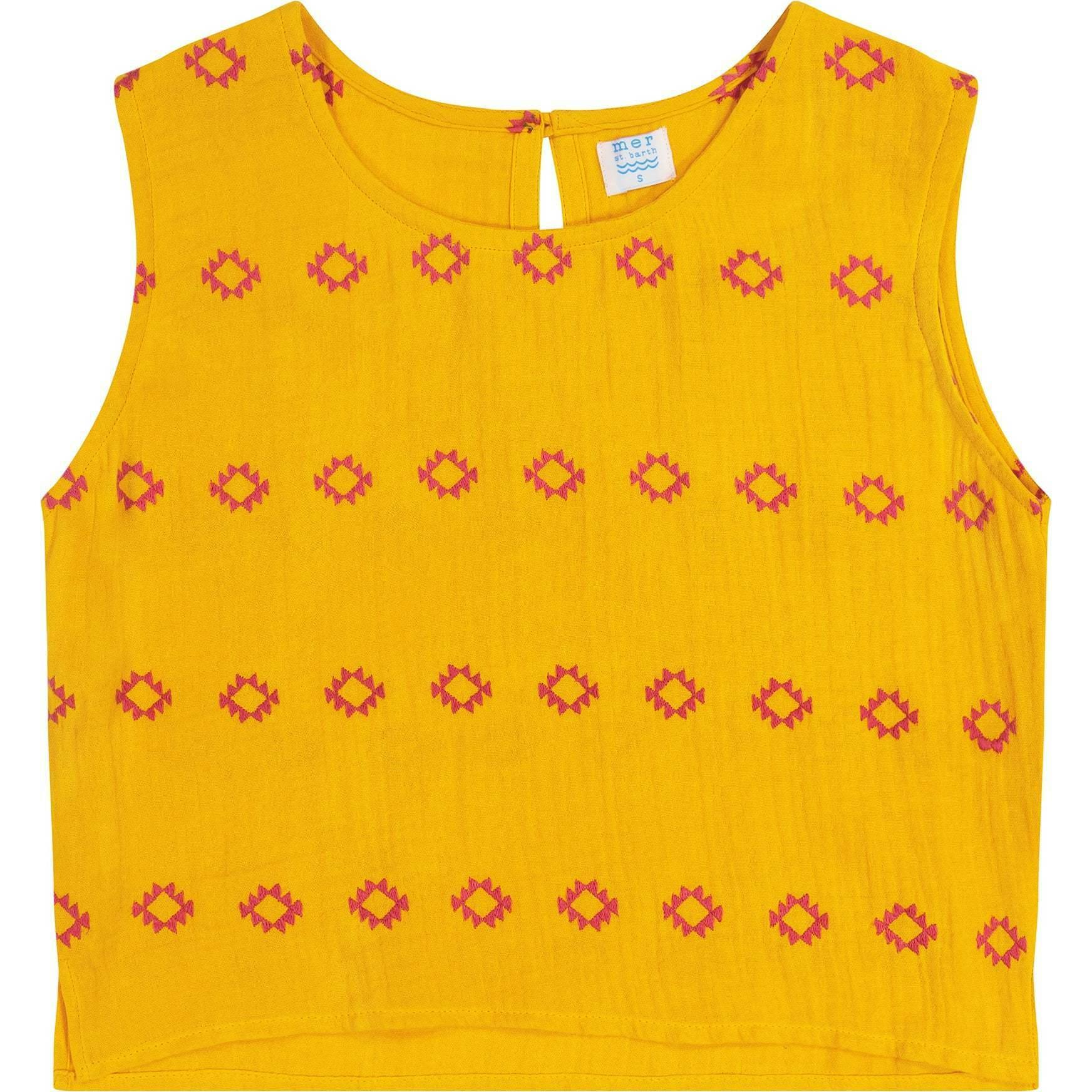 Women's Maribel Embroidered Crop Tank & Skirt Set, Yellow