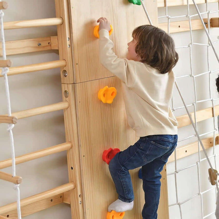 Walnut | Swedish Ladder Jungle Gym - Wall Mounted