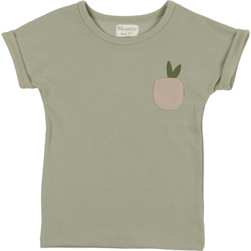 Boys Ribbed Berry Short Sleeve Shirt