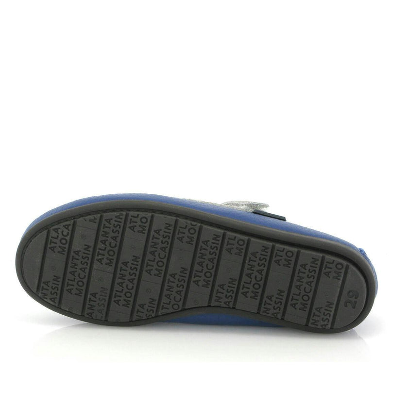 Mary Jane Moccasins, Blue Submarine Printed Leather
