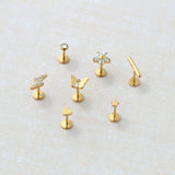 Butterfly Crystal Titanium Flat Back Stud Earring