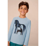 Marbled Horses Graphic Tee, Blue