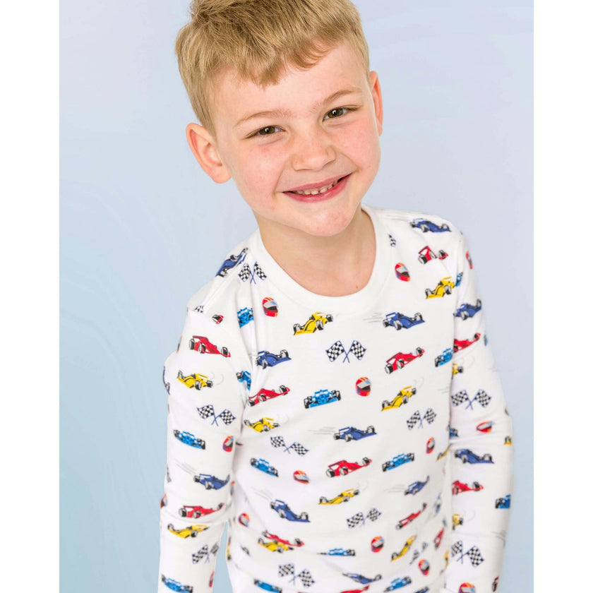 The Organic Long Sleeve Pajama Set [Race Cars]