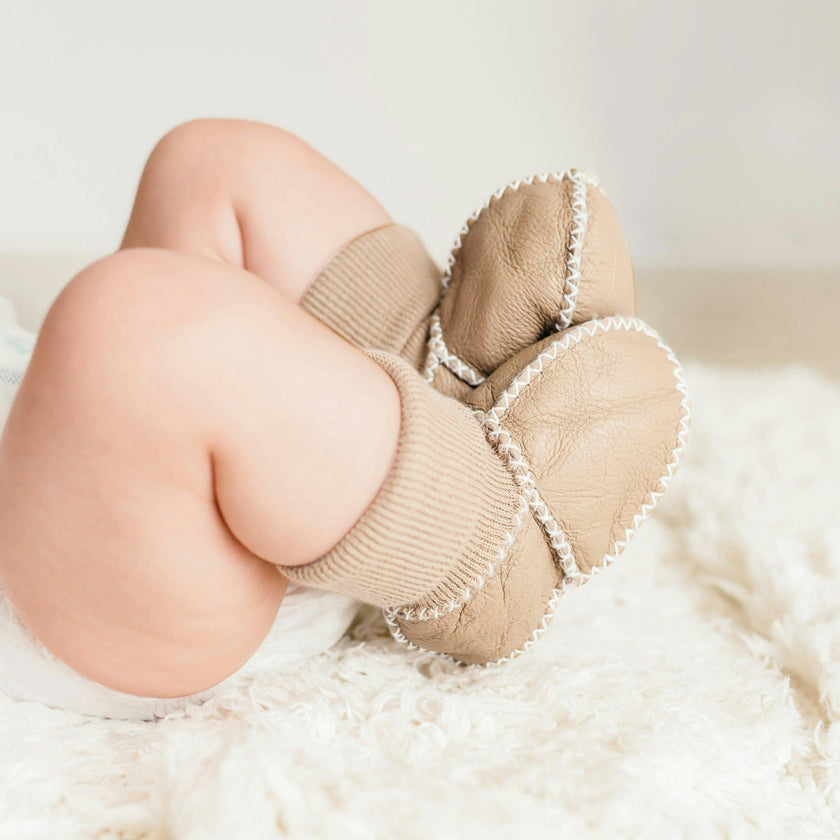 cozy booties| tan