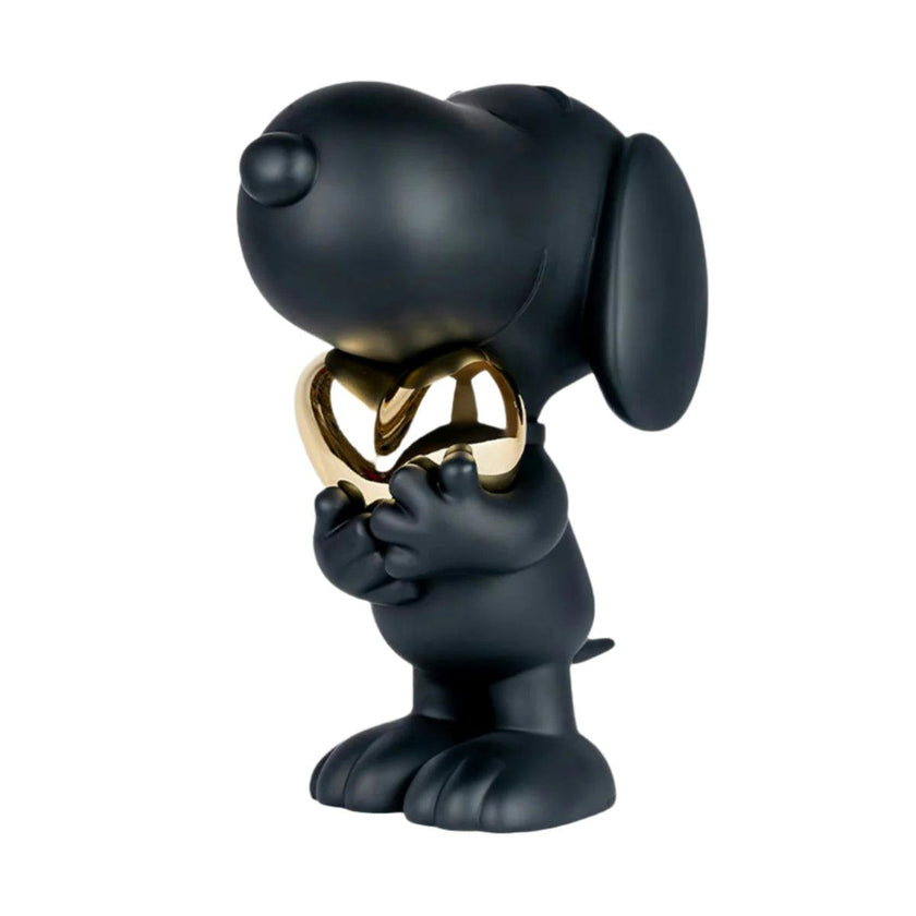 Snoopy HEART Matt Black with Chrome Gold Heart 21.5in