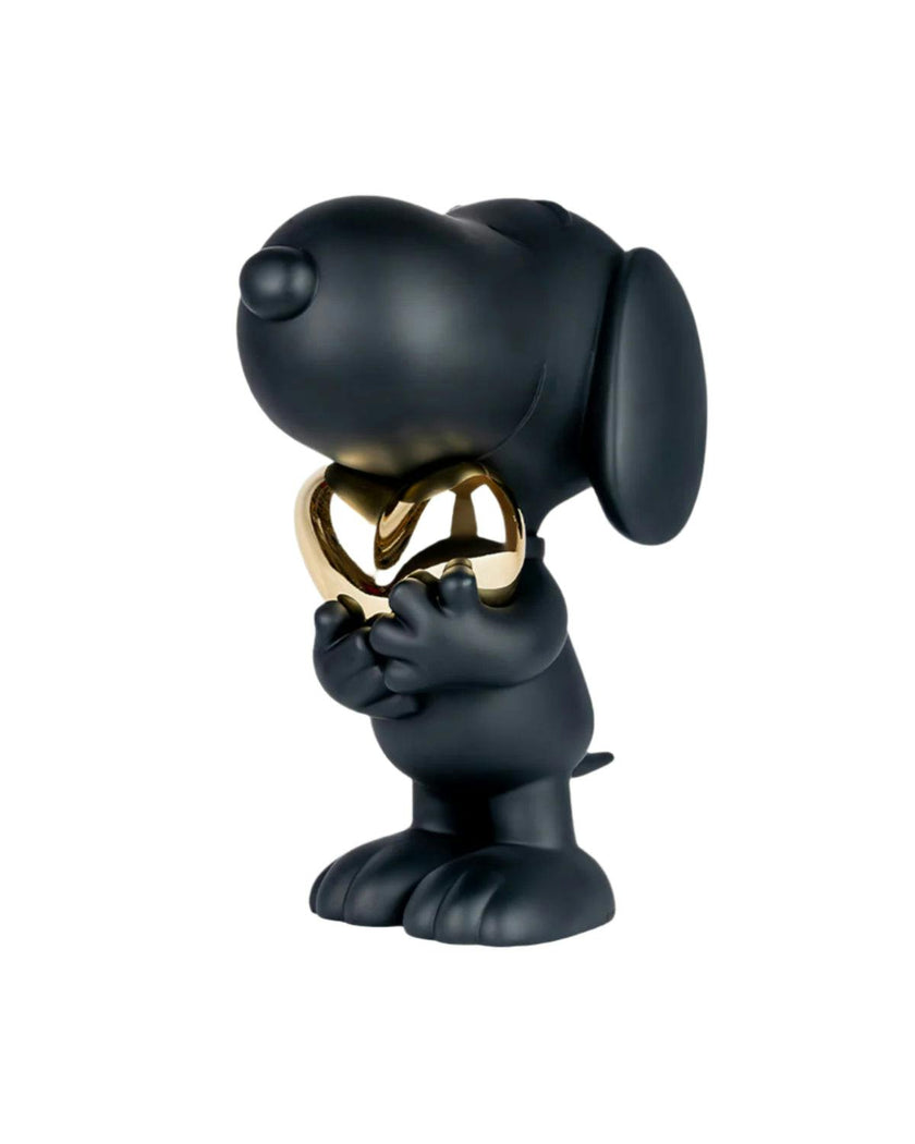 Snoopy HEART Matt Black with Chrome Gold Heart 21.5in