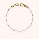 Women's Rectangle Chain Bracelet, Yellow Gold-Filled