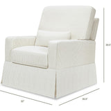 Crawford Pillowback Comfort Swivel Glider in Fog Chatham Stripe