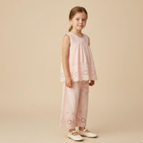 Organic Eyelet Top And Pant Set - Blush Eyelet