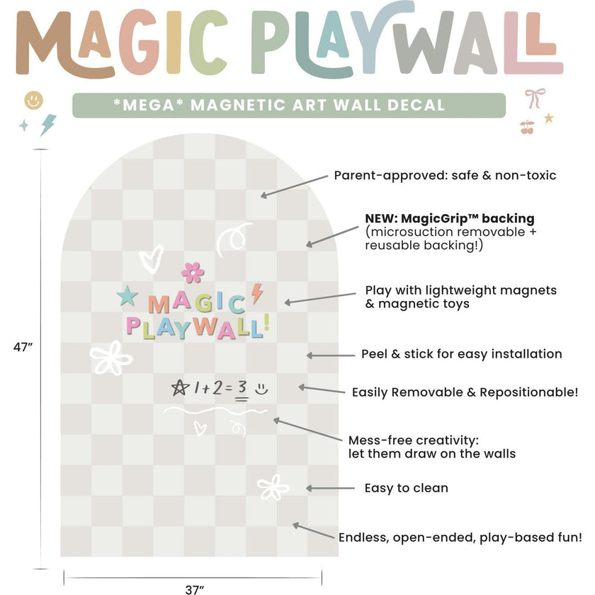 MEGA Magic Playwall - Arch Magnetic Wall Decal for Kids