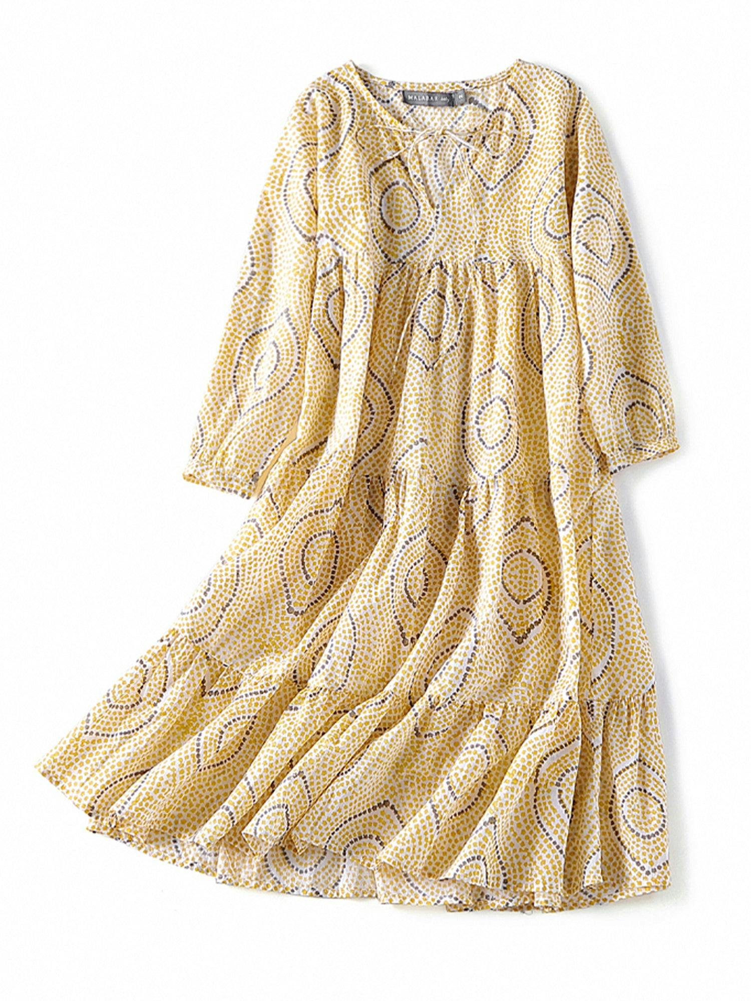Block-Printed Bohemian Dress